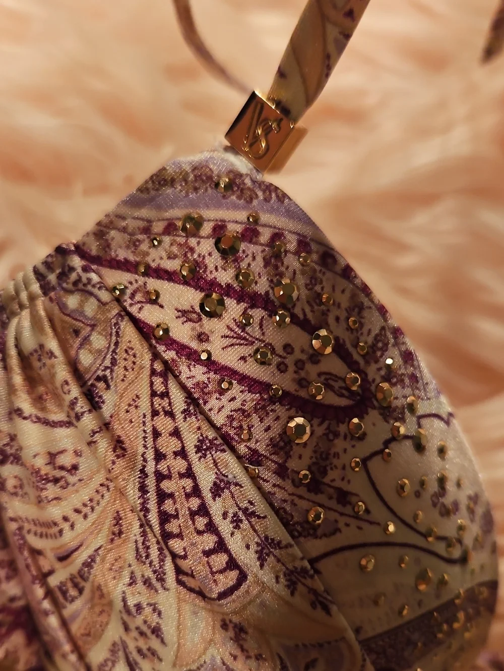 Victoria's Secret 2014 Gold Toggle Paisley Bikini